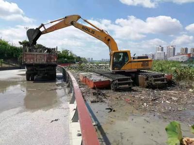 湿地挖掘机一个月多少钱水陆挖机出租杭州市